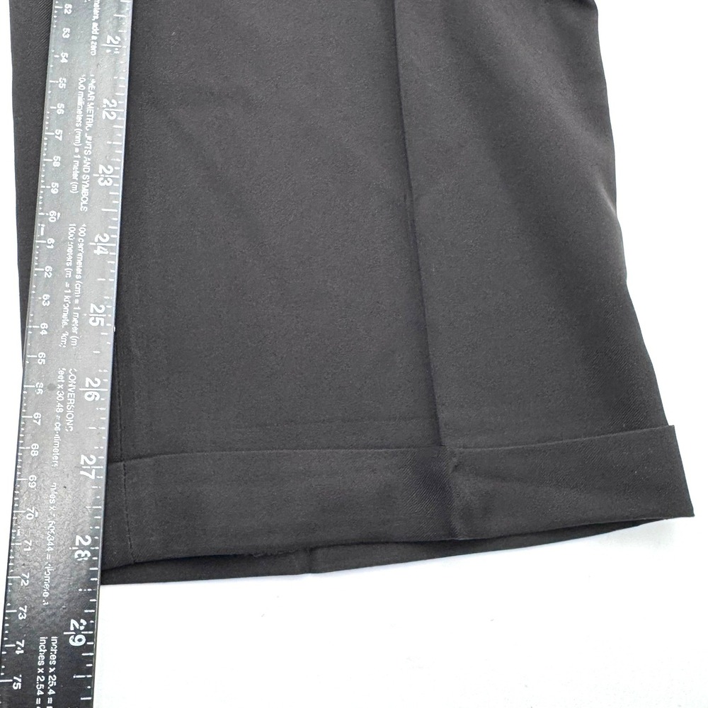 HAGGAR REPREVE Men's 38X29 Black Classic Fit Pleated Cuffed No Iron Dress Pants - Picture 7 of 7